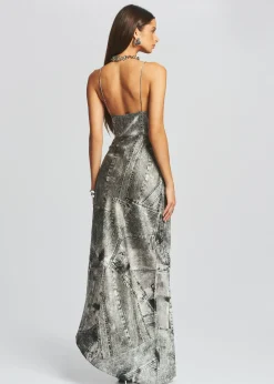 Retrofete Acadia Silk Dress Black Acid Denim Fashion