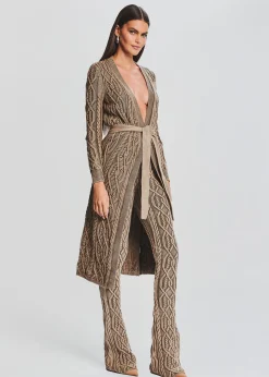 Retrofete Adaline Cable Knit Cardigan Washed Tan Store