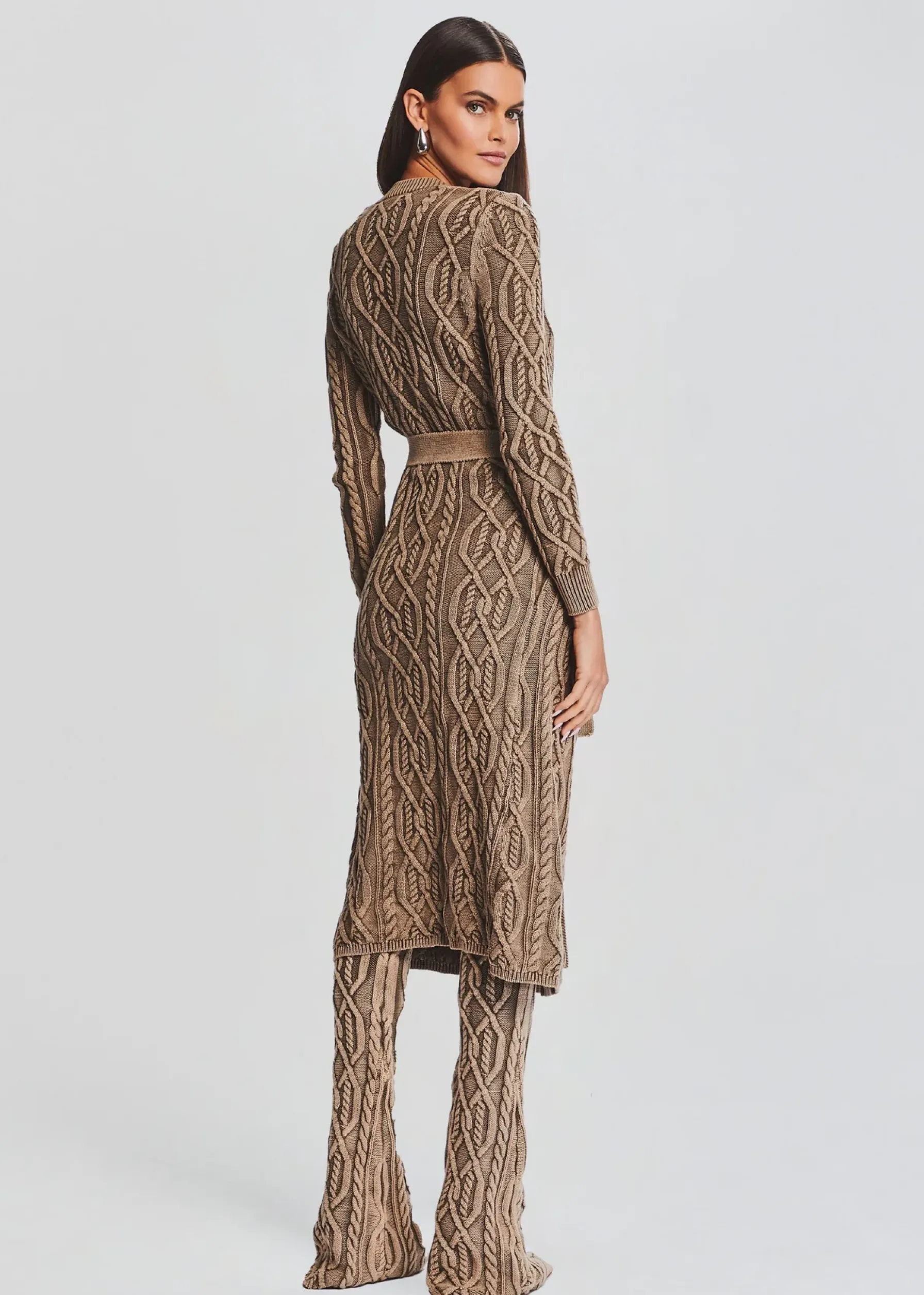 Retrofete Adaline Cable Knit Cardigan Washed Tan Discount