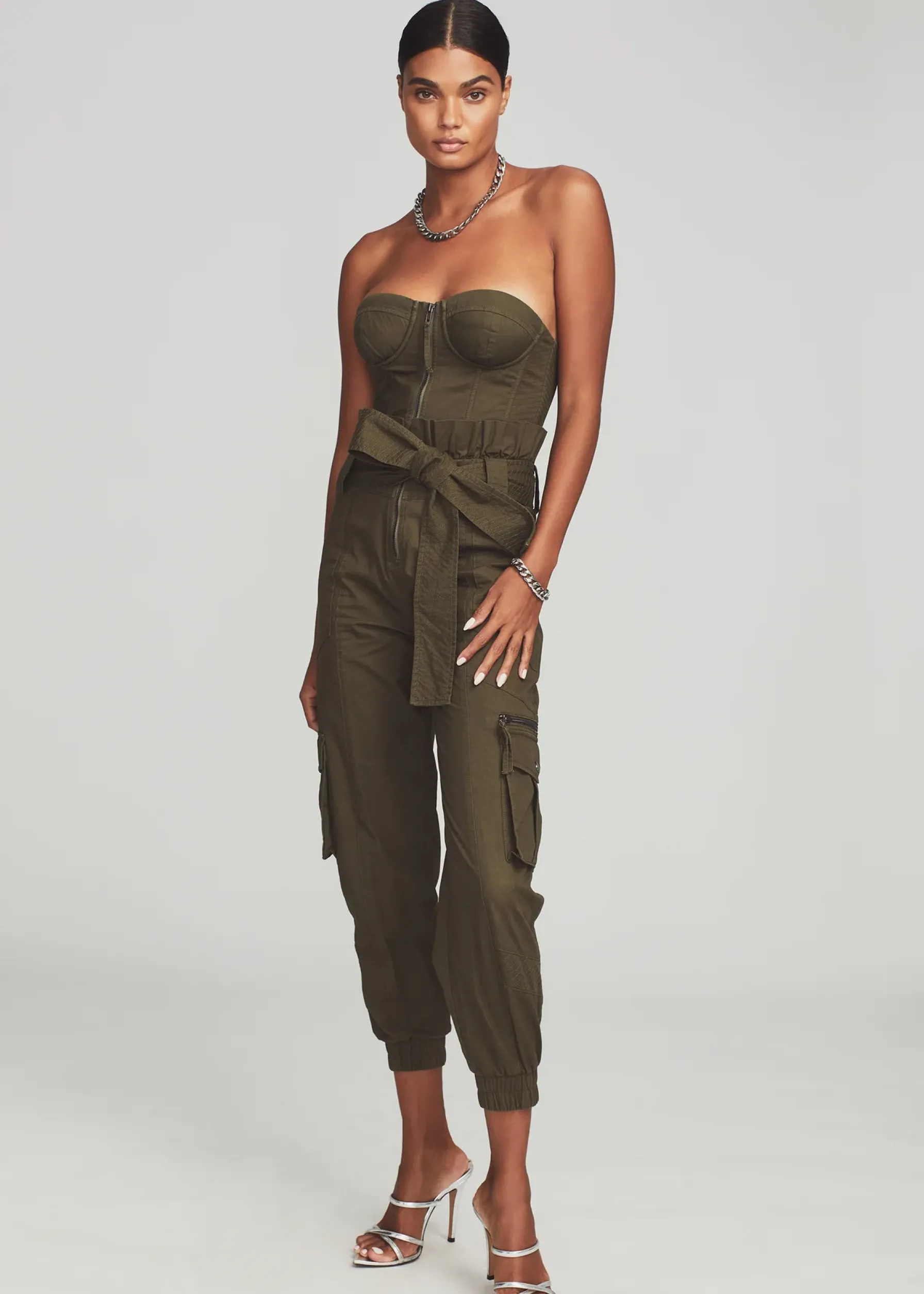Retrofete Addison Jumpsuit Army Green Best