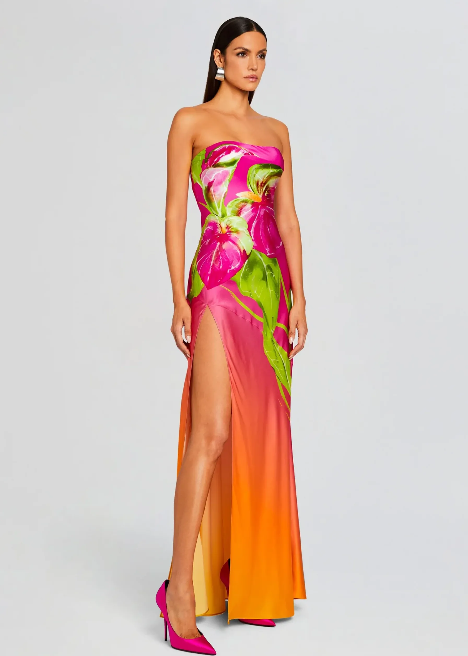 Retrofete Aiyanna Silk Dress Ombre Anthurium Cheap