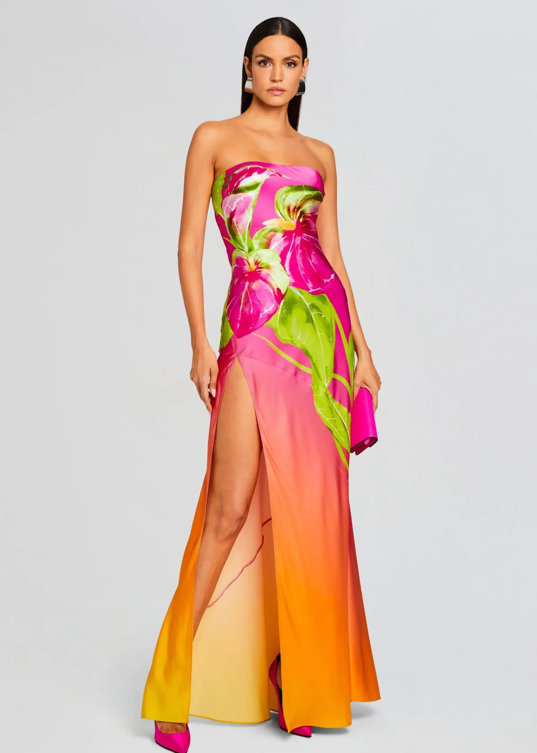 Retrofete Aiyanna Silk Dress Ombre Anthurium Cheap
