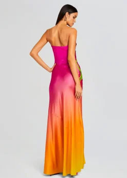 Retrofete Aiyanna Silk Dress Ombre Anthurium Clearance