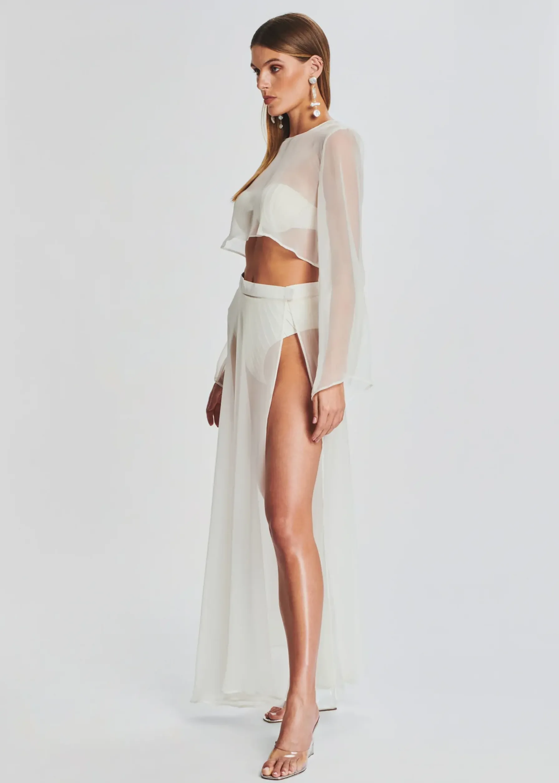 Retrofete Alaia Long Slit Skirt Cream Store