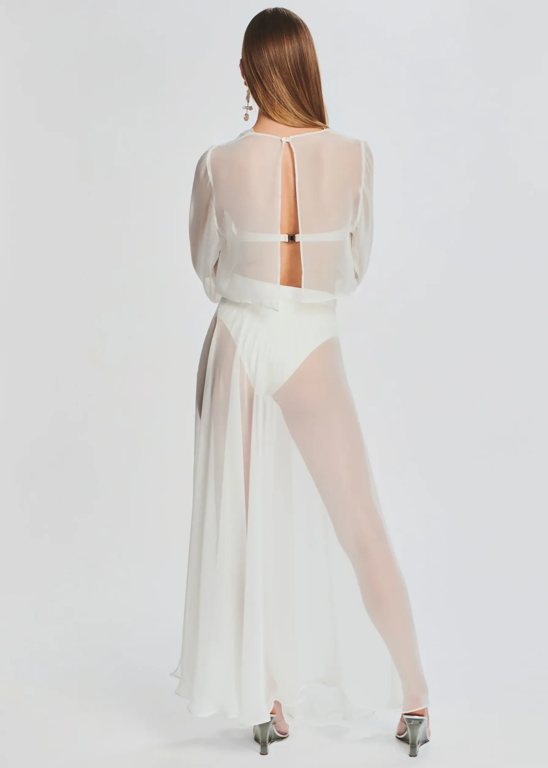 Retrofete Alaia Long Slit Skirt Cream Store
