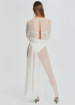 Retrofete Alaia Long Slit Skirt Cream Shop