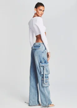 Retrofete Alejandra Cargo Pant Vintage Celeste Fashion