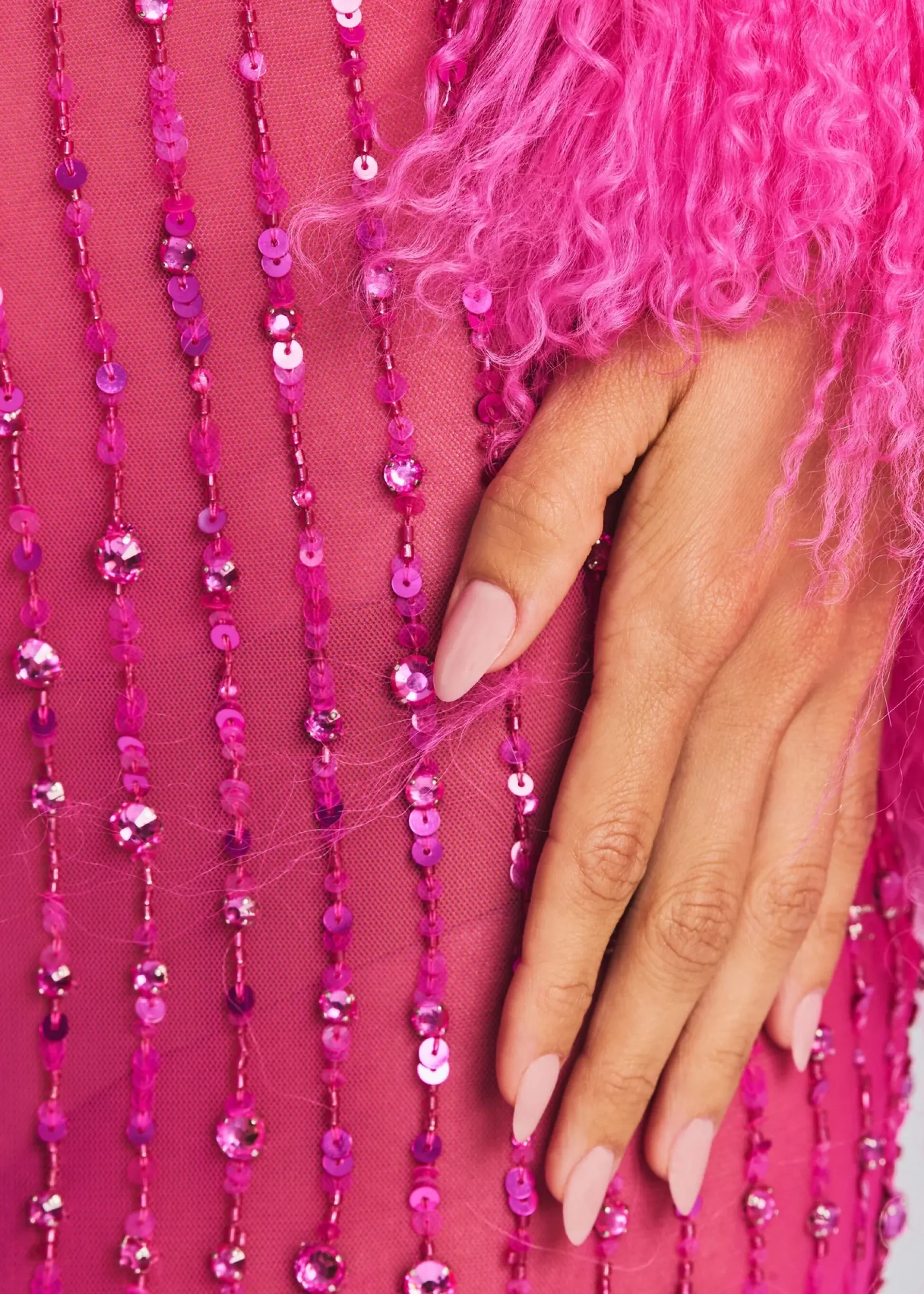Retrofete Alessandra Embellished Dress Knockout Pink Clearance