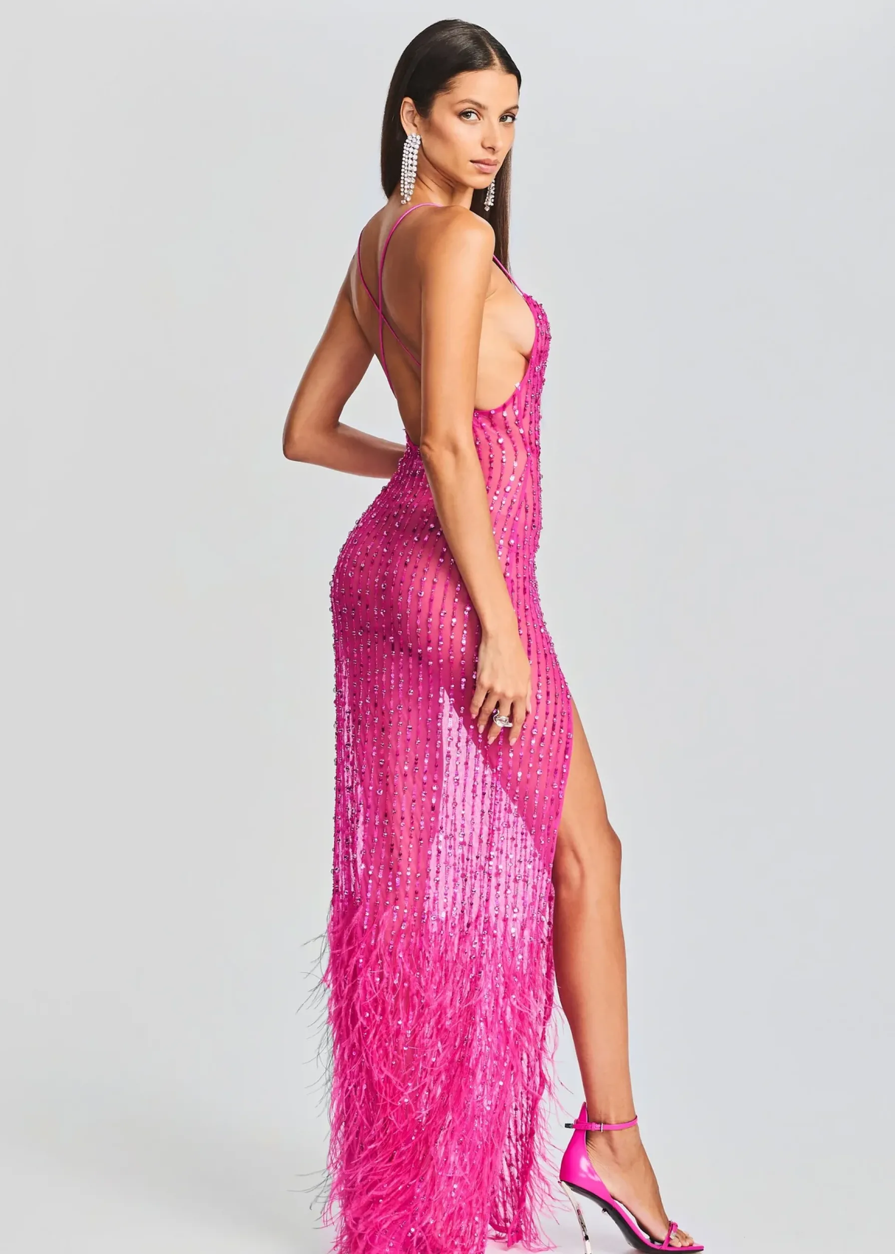 Retrofete Alessandra Embellished Dress Knockout Pink Clearance