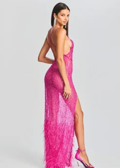 Retrofete Alessandra Embellished Dress Knockout Pink Hot
