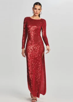 Retrofete Alexa Sequin Crochet Dress LT Red Best