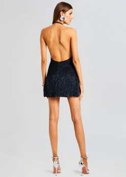 Retrofete Alexis Sequin Dress Oil Black Clearance