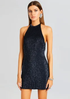 Retrofete Alexis Sequin Dress Oil Black Clearance