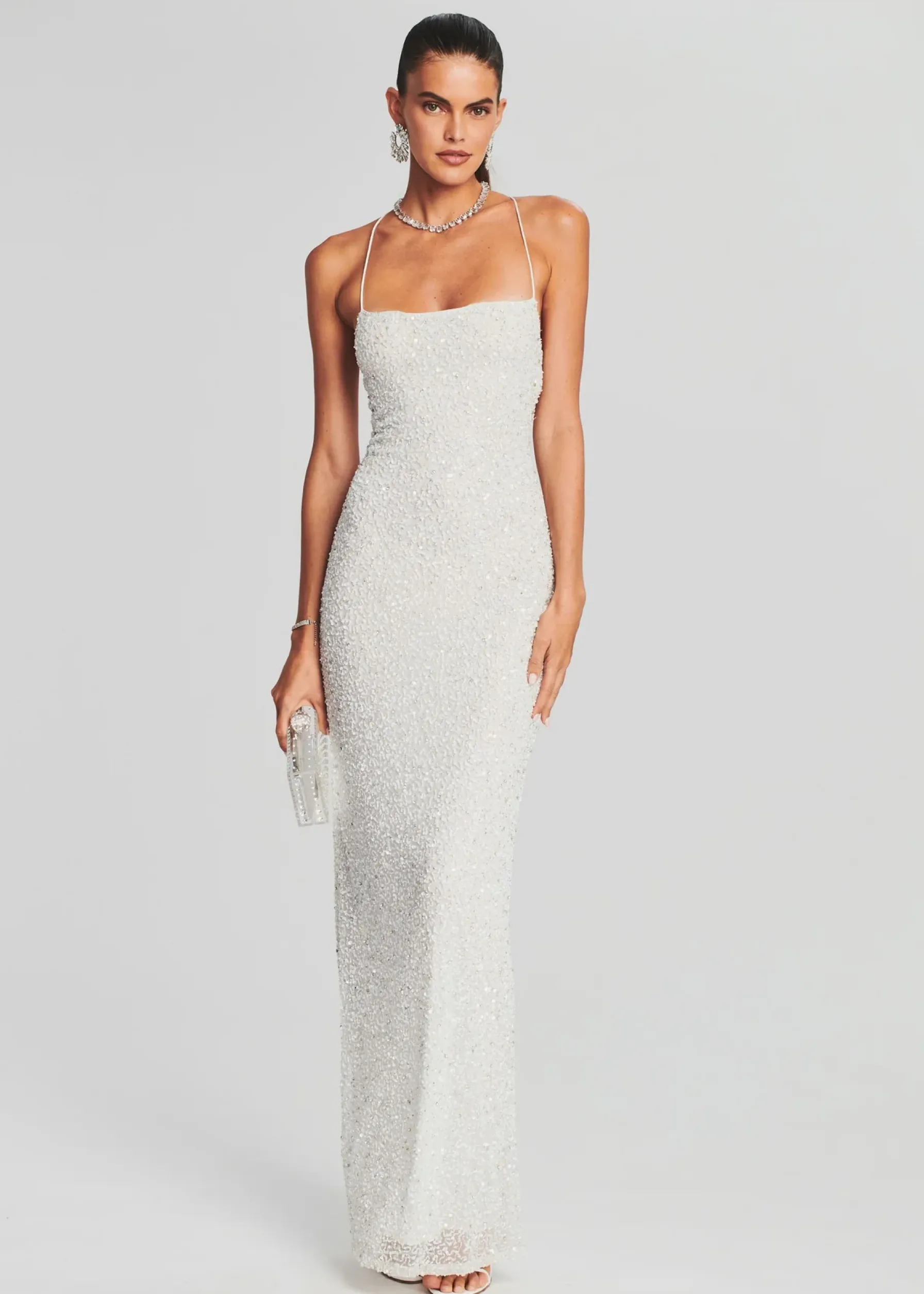 Retrofete Alice Sequin Dress White Hot