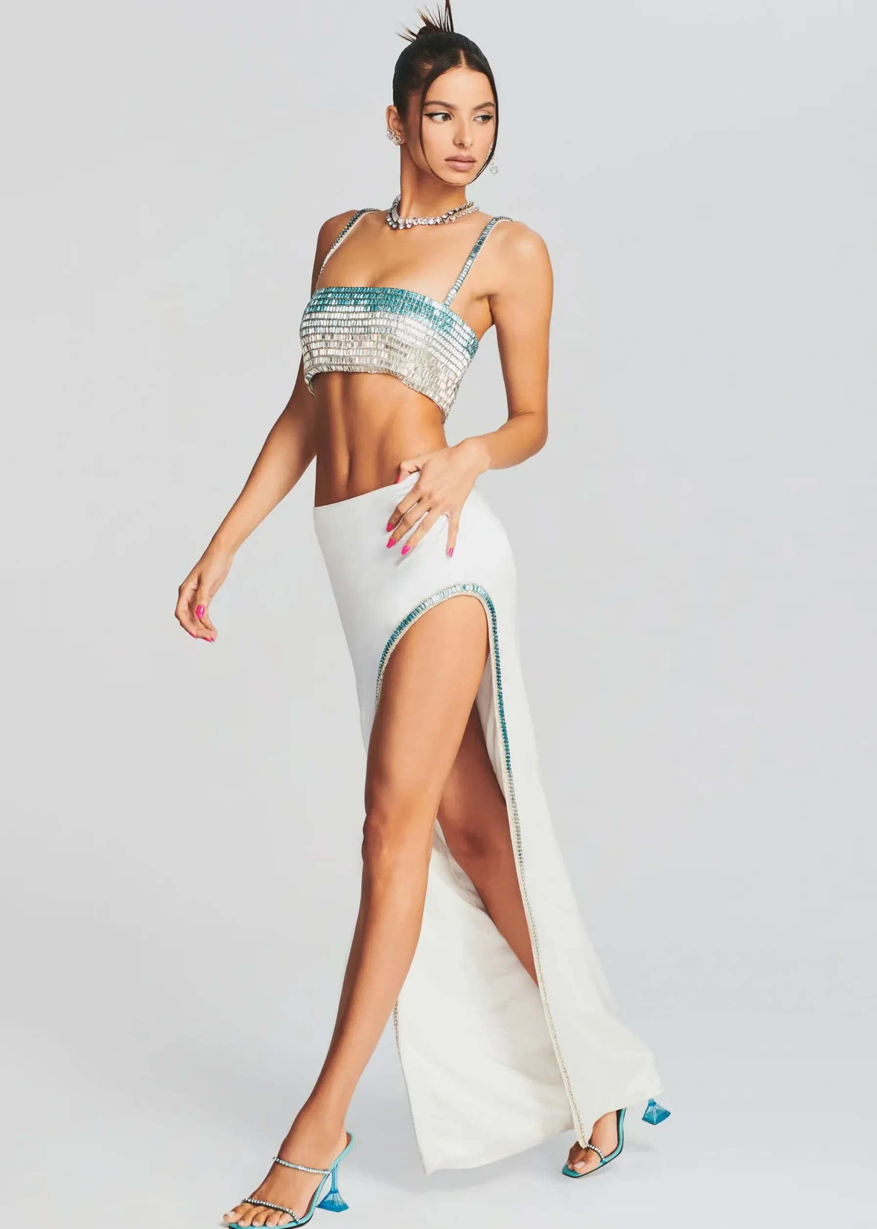 Retrofete Aline Skirt White/Blue Shop