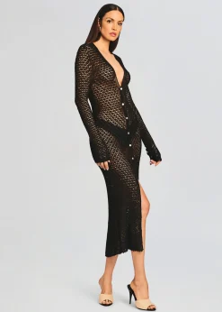Retrofete Allison Crochet Cardigan Black Discount