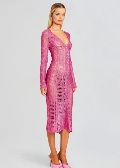 Retrofete Allison Crochet Cardigan Malibu Pink Store