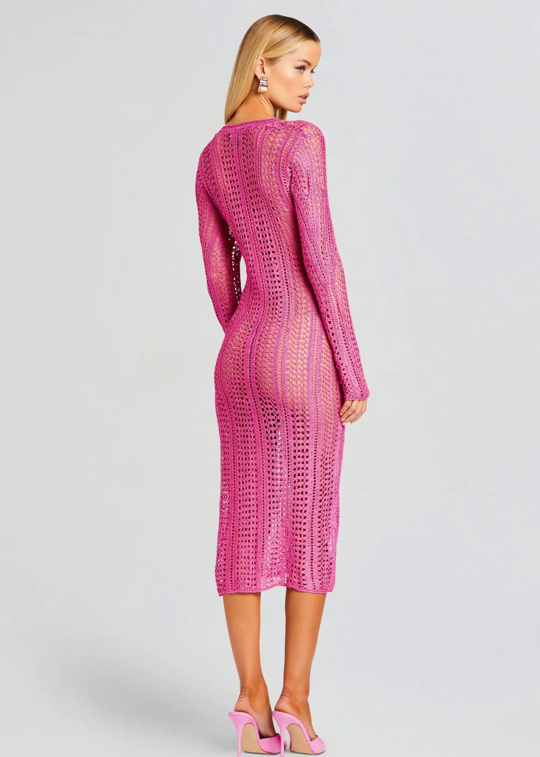 Retrofete Allison Crochet Cardigan Malibu Pink Fashion