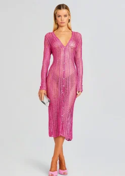 Retrofete Allison Crochet Cardigan Malibu Pink Fashion
