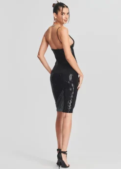 Retrofete Amber Sequin Knit Dress Black Store