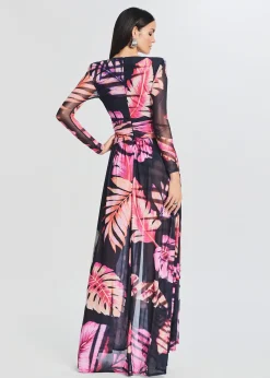 Retrofete Angela Dress Tropical Leaf Hot