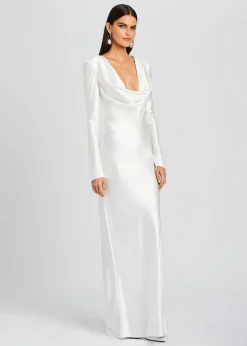 Retrofete Anna Cowl Evening Dress White Outlet