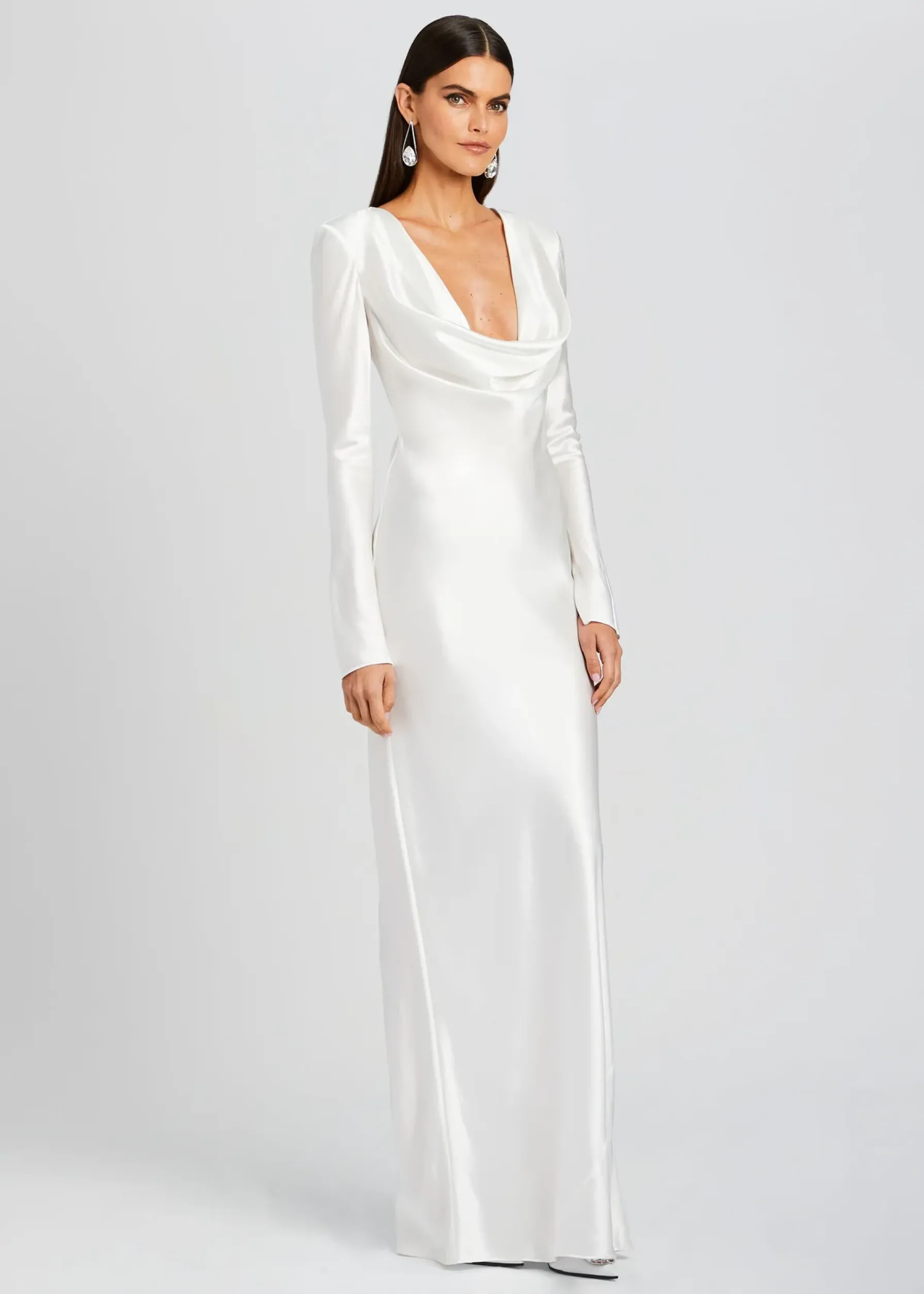 Retrofete Anna Cowl Evening Dress White Outlet