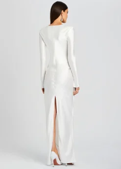 Retrofete Anna Cowl Evening Dress White Clearance