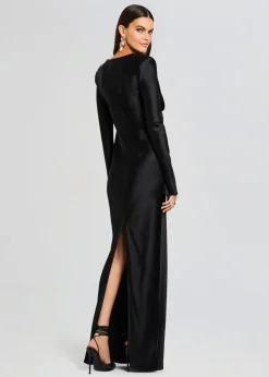 Retrofete Anna Cowl Evening Dress Black Discount
