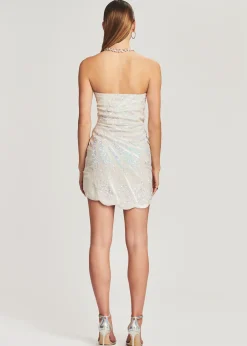 Retrofete Arabelle Sequin Dress White Clearance