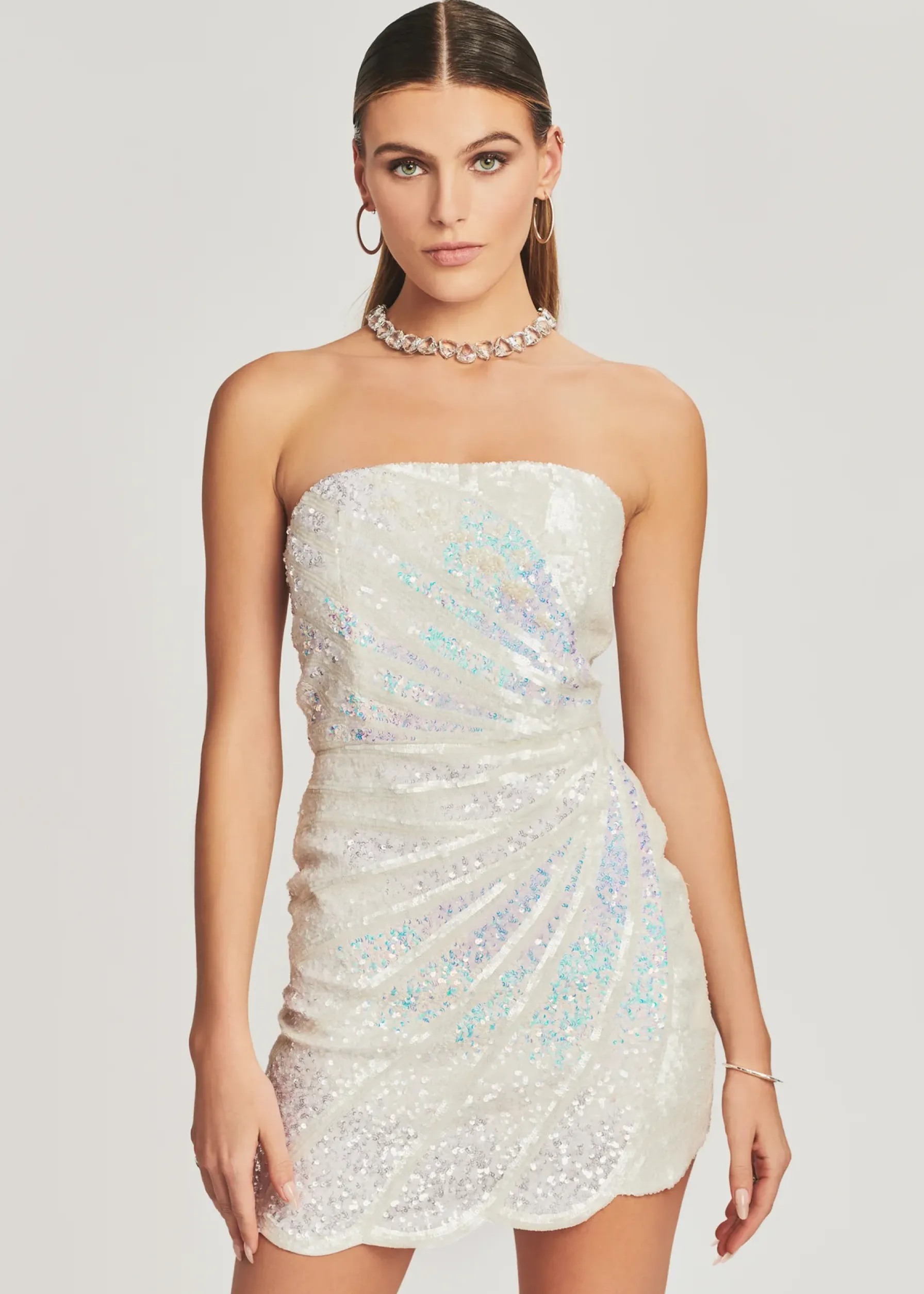 Retrofete Arabelle Sequin Dress White Discount