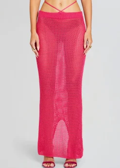 Retrofete Aria Knitted Skirt Hot Pink Outlet