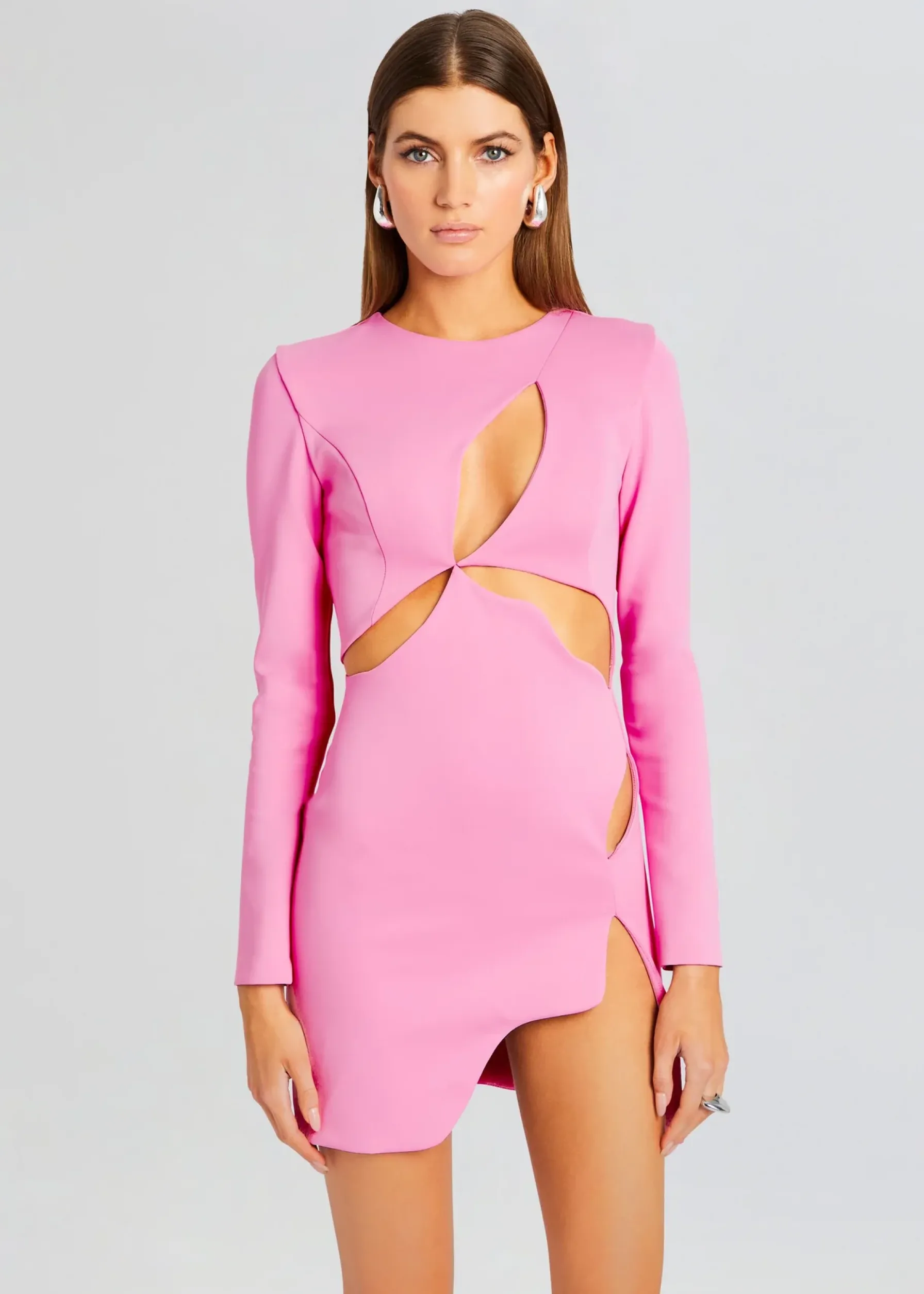 Retrofete Ariel Long Sleeve Mini Dress Pink Discount
