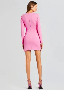 Retrofete Ariel Long Sleeve Mini Dress Pink Discount