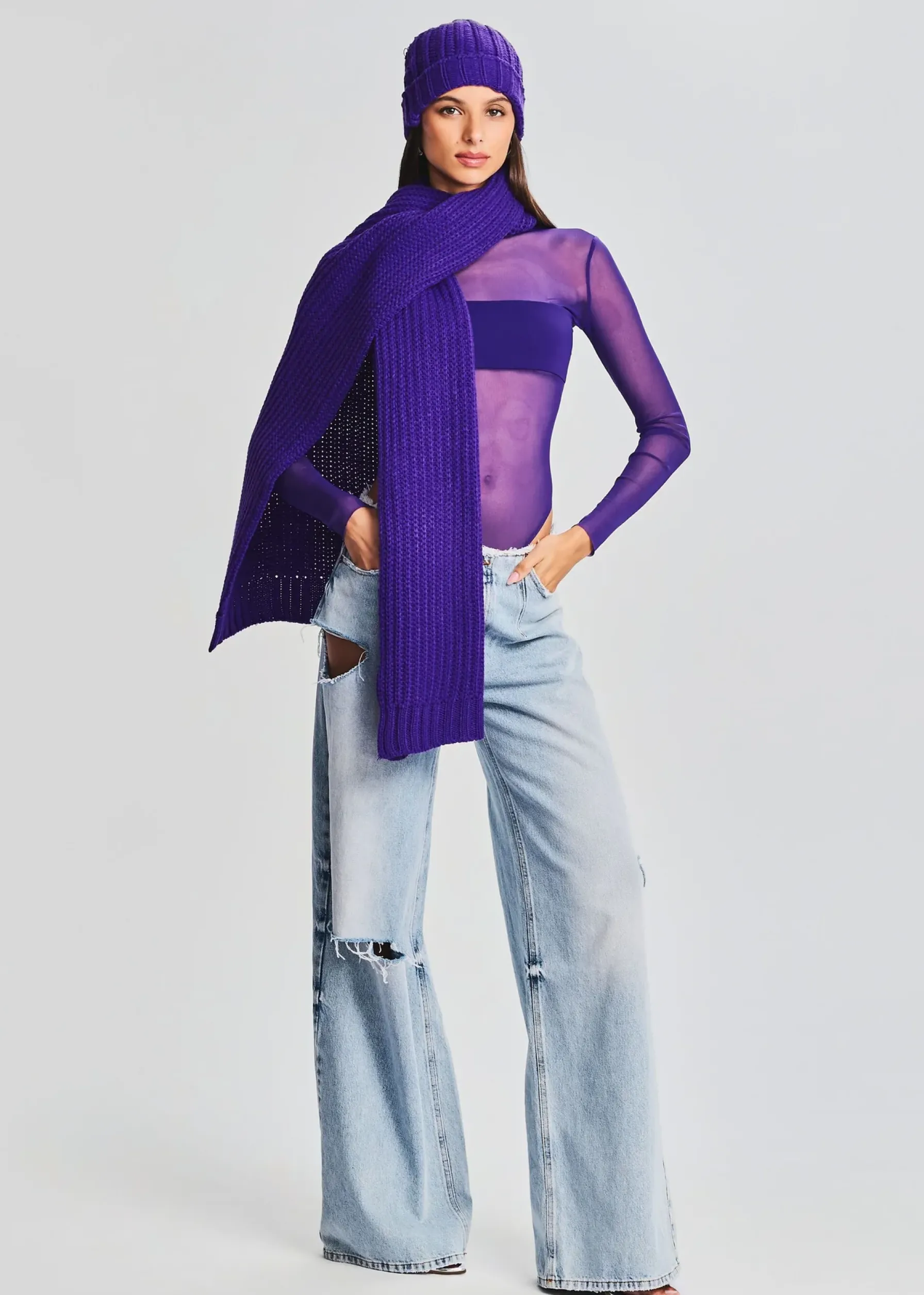 Retrofete Ash Scarf Violet New