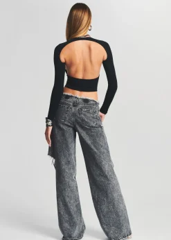 Retrofete Aston Wide Leg Jean Smoke Black Best