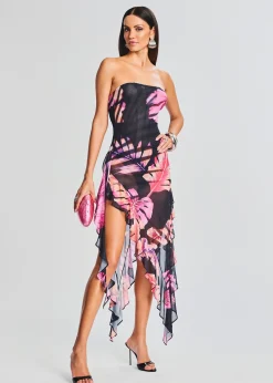 Retrofete Atlas Dress Tropical Leaf Outlet