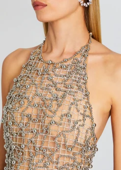 Retrofete Audacia Embellished Dress Silver Cheap