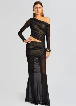 Retrofete Aura Dress Black/Nude Clearance