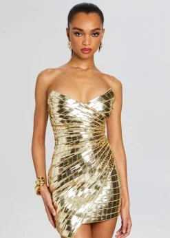 Retrofete Aura Embellished Dress Gold Flash Sale