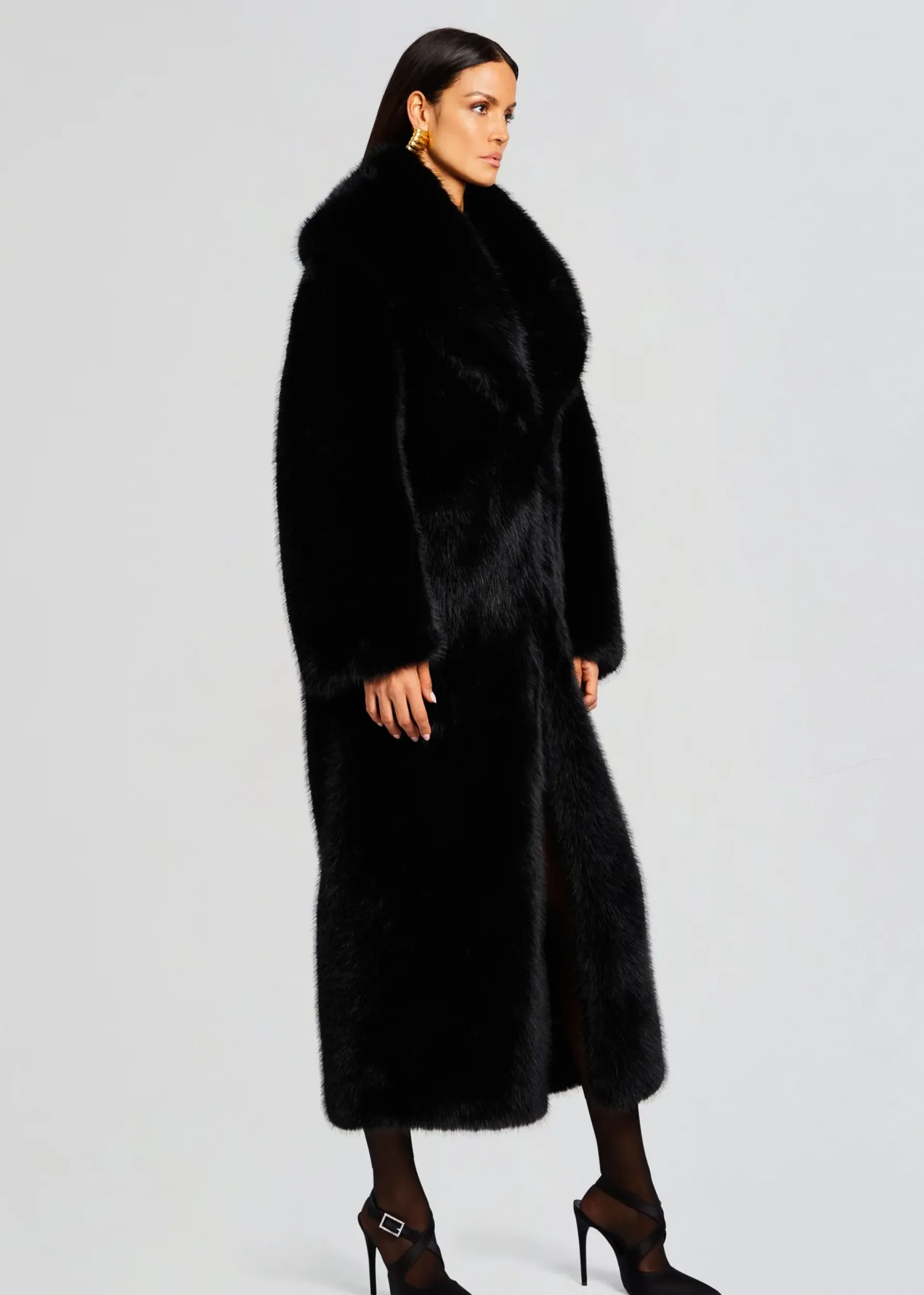 Retrofete Averie Faux Fur Coat Black Best Sale