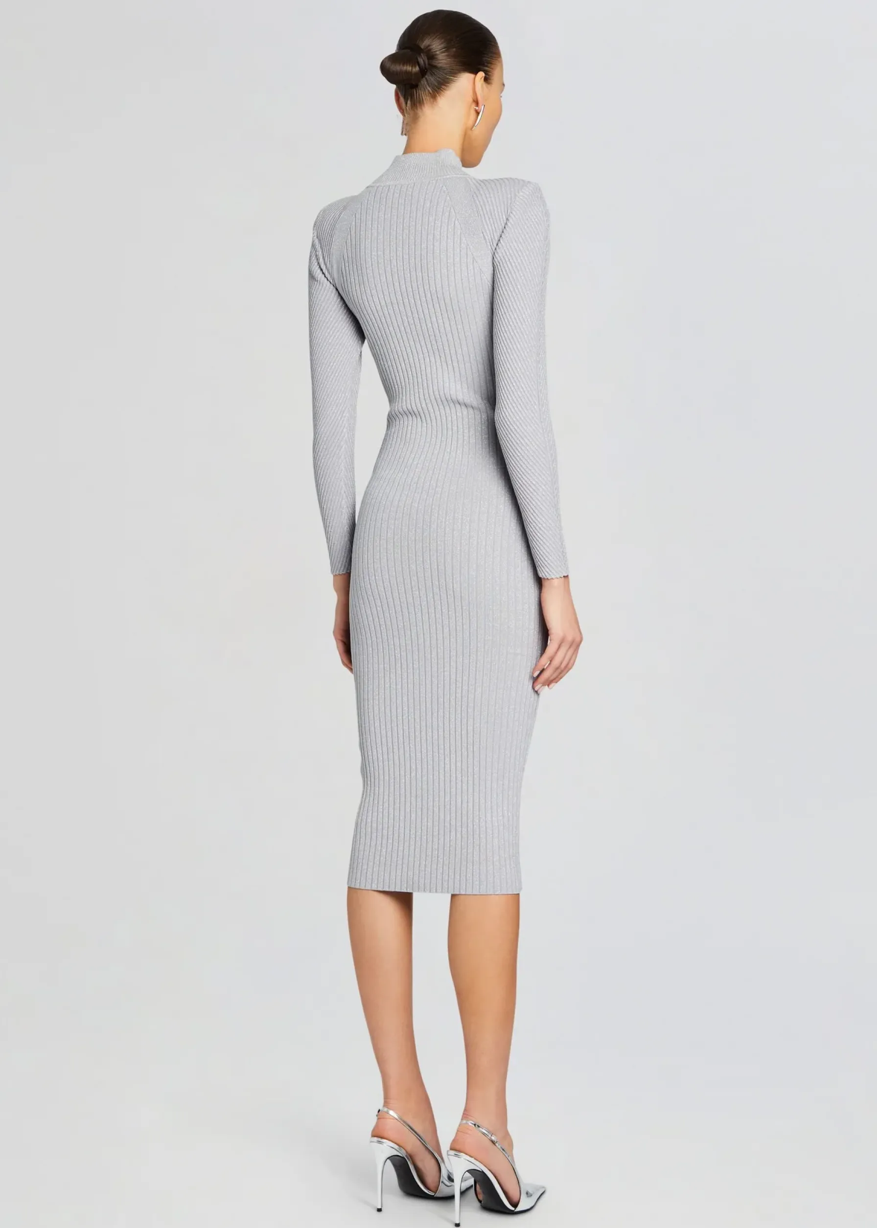 Retrofete Aylin Rib Knit Dress Silver Grey Fashion
