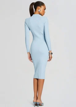 Retrofete Aylin Rib Knit Dress Powder Blue Online
