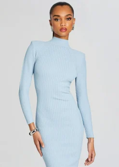Retrofete Aylin Rib Knit Dress Powder Blue Online
