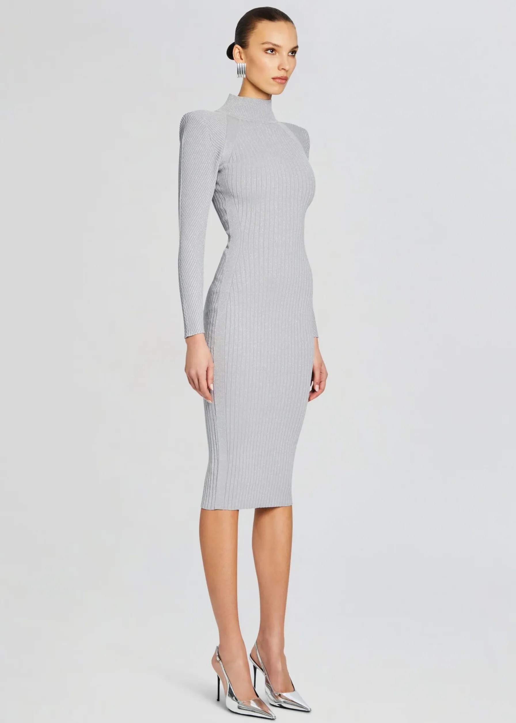 Retrofete Aylin Rib Knit Dress Silver Grey Store