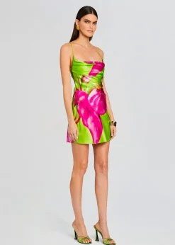Retrofete Azura Silk Dress Lime Anthurium Best Sale