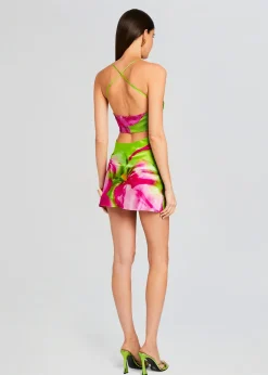 Retrofete Azura Silk Dress Lime Anthurium Flash Sale