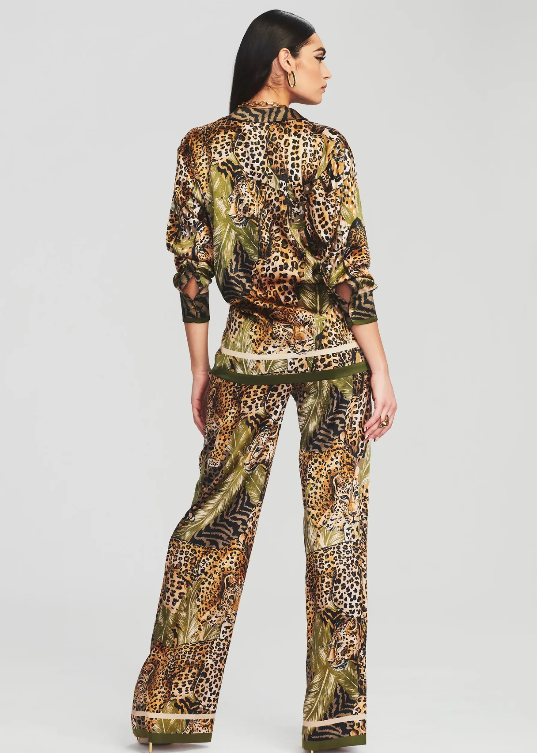 Retrofete Baxter Silk Pant Jungle Leopard Clearance