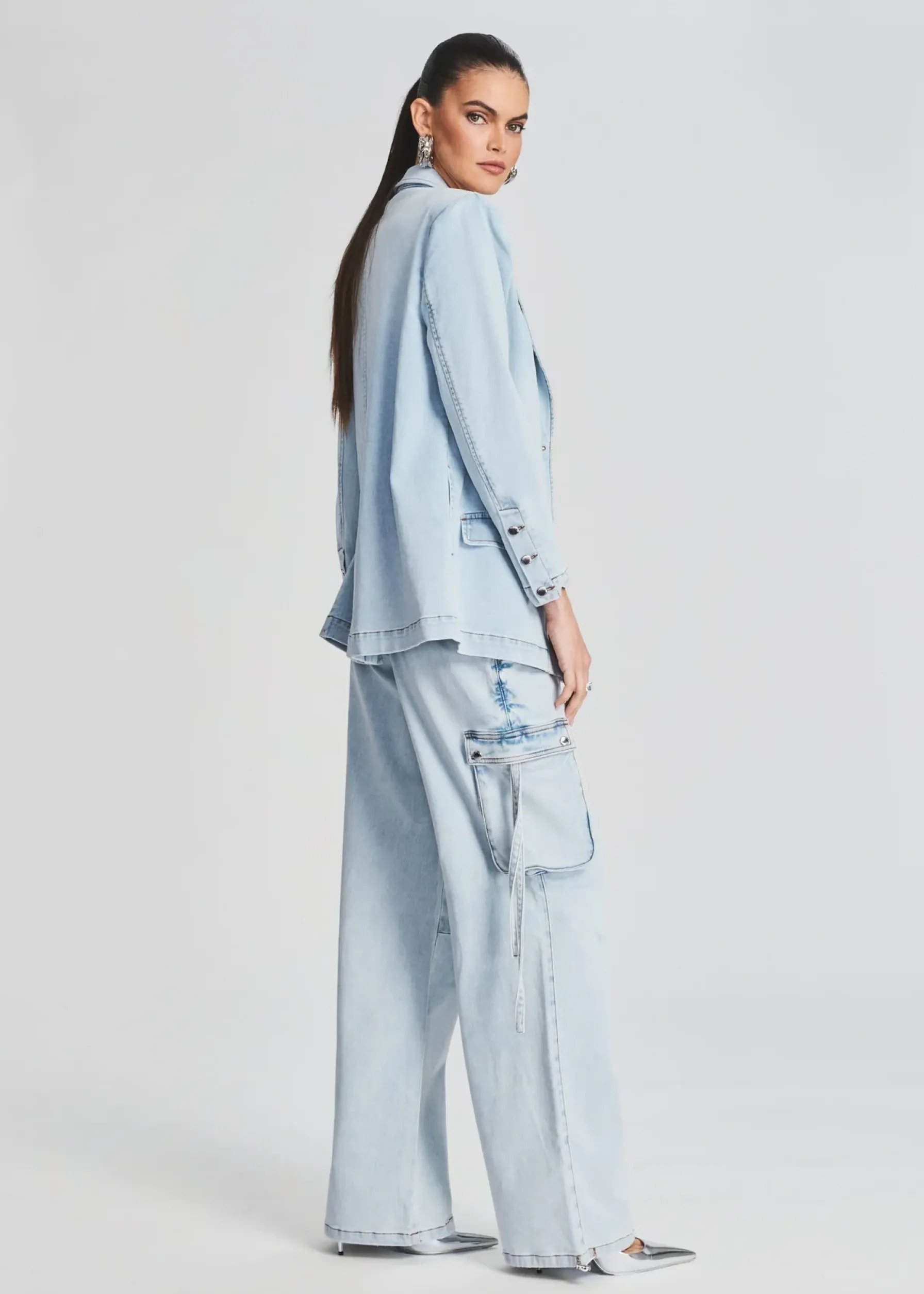 Retrofete Beckett Denim Blazer Skylight Flash Sale