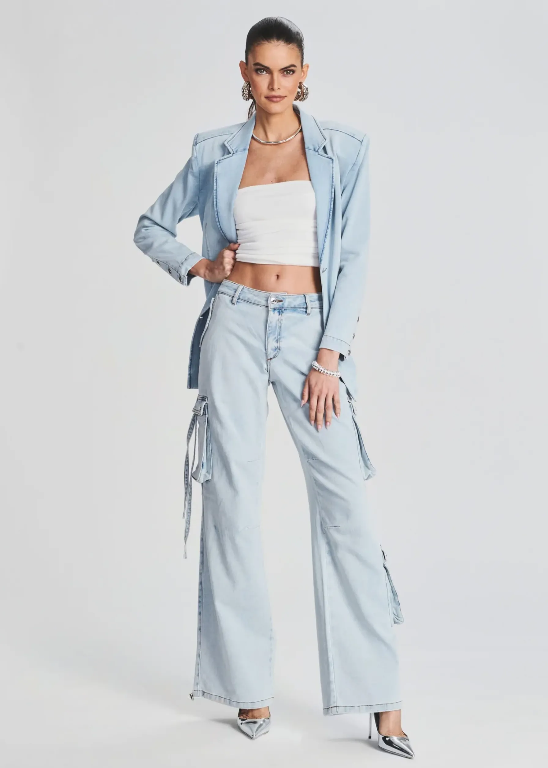 Retrofete Beckett Denim Blazer Skylight Flash Sale